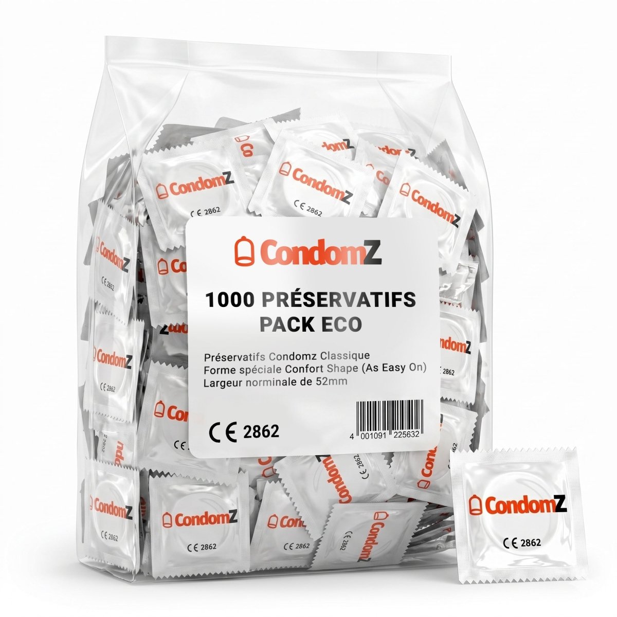 Condomz Classique - Pack Eco 1000 préservatifs Procondom Préservatif en latex