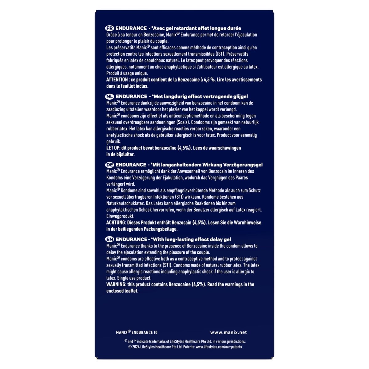 Manix Endurance - Procondom84472890000008447289000000Préservatifs