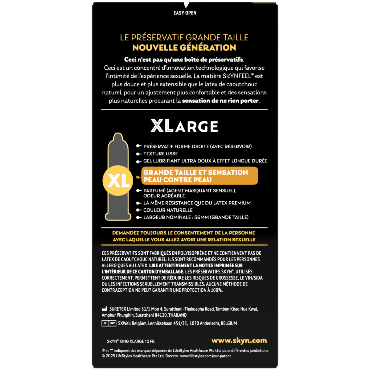 SKYN® KING XLarge Procondom Préservatif grande taille