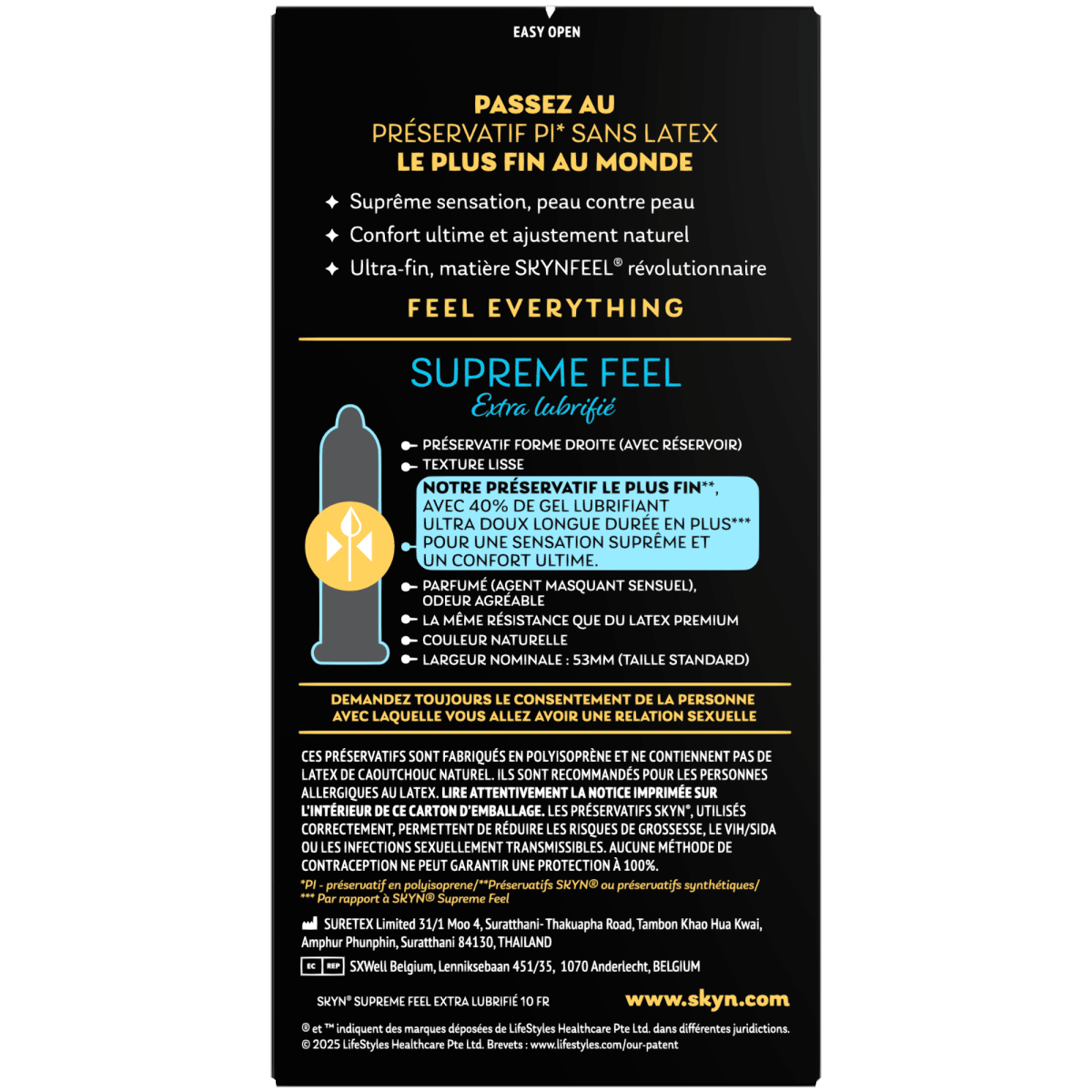 SKYN® Supreme Feel Extra Lubrifié - Procondom35322816307083532281630708Préservatifs sans latex